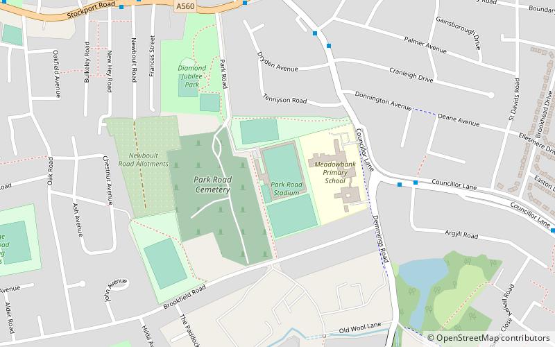 Park Road Stadium location map