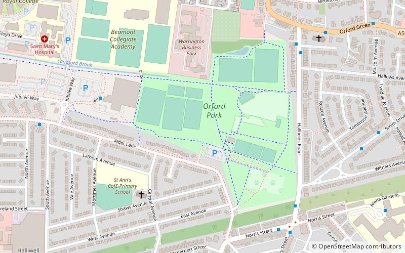 orford park warrington location map
