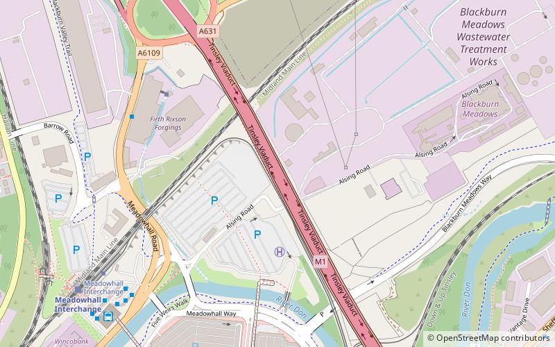 Tinsley Viaduct location map
