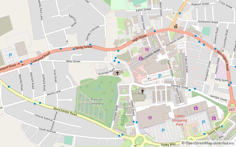 Prescot Parish Church location map