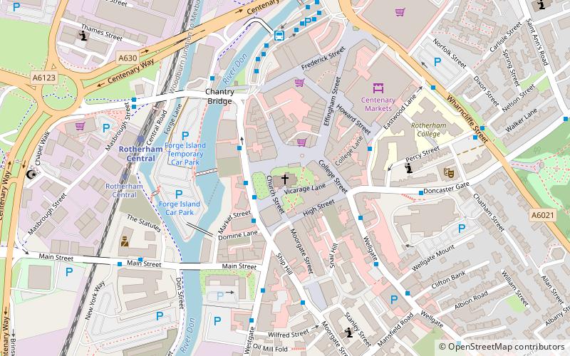 Rotherham Minster location map