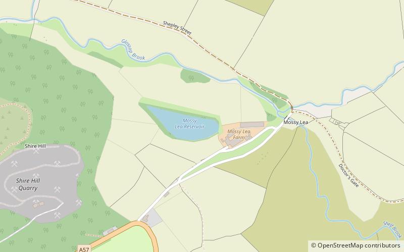 Mossy Lea Reservoir location map