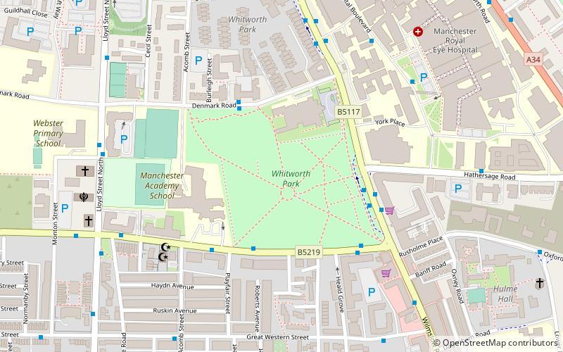 Whitworth Park location map