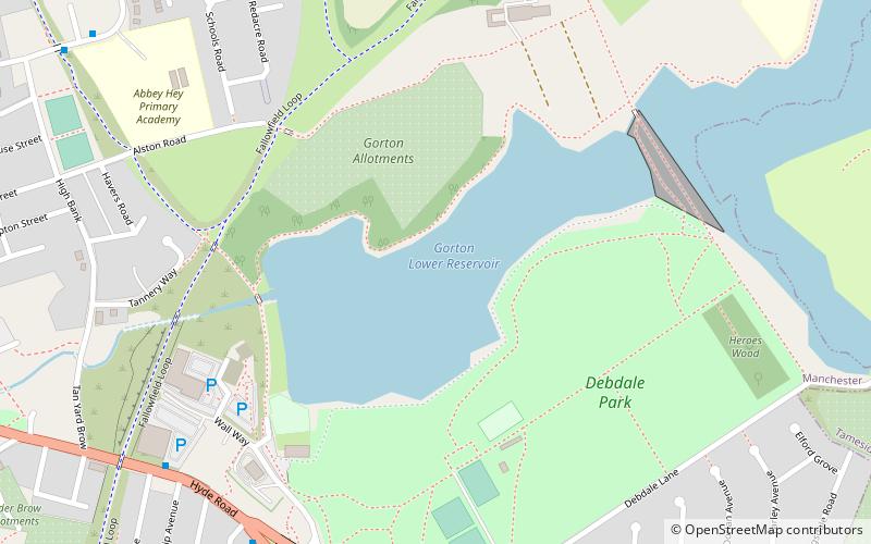 Gorton Reservoirs location map