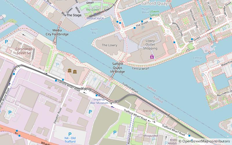 Salford Quays lift bridge location map