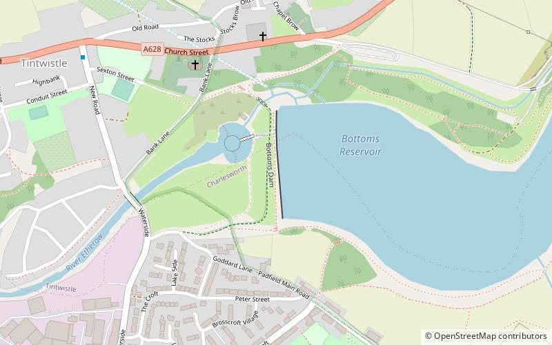 Bottoms Reservoir location map