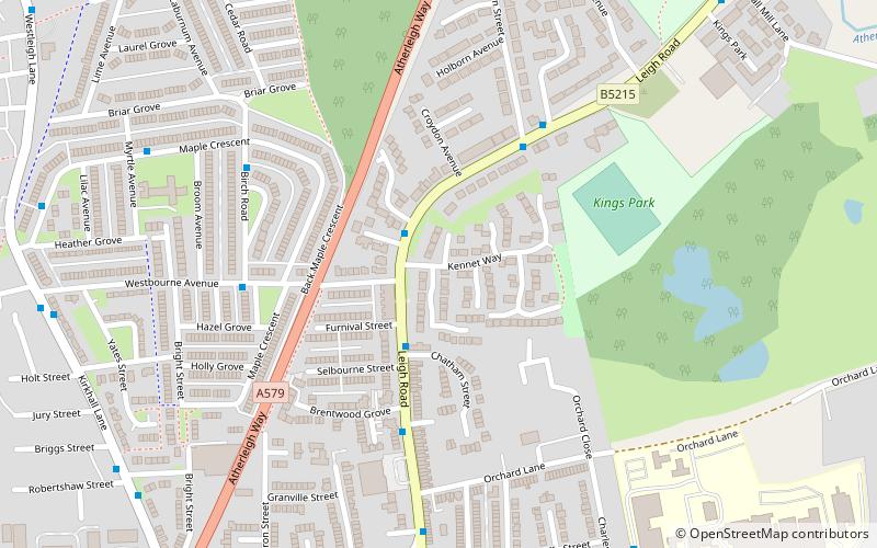 Leigh Union workhouse location map