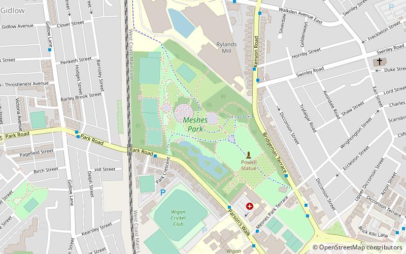 Mesnes Park location map