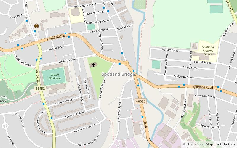 Spotland Stadium location map