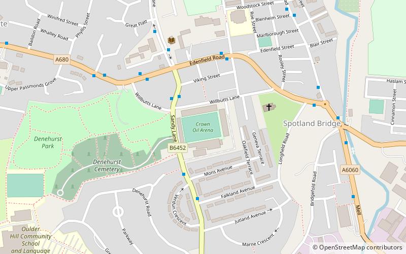 Spotland Stadium location map