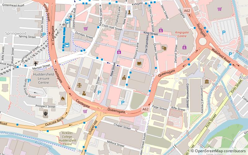 Huddersfield Town Hall location map