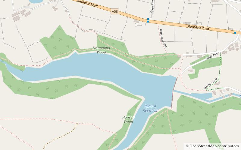 Ryburn Reservoir location map