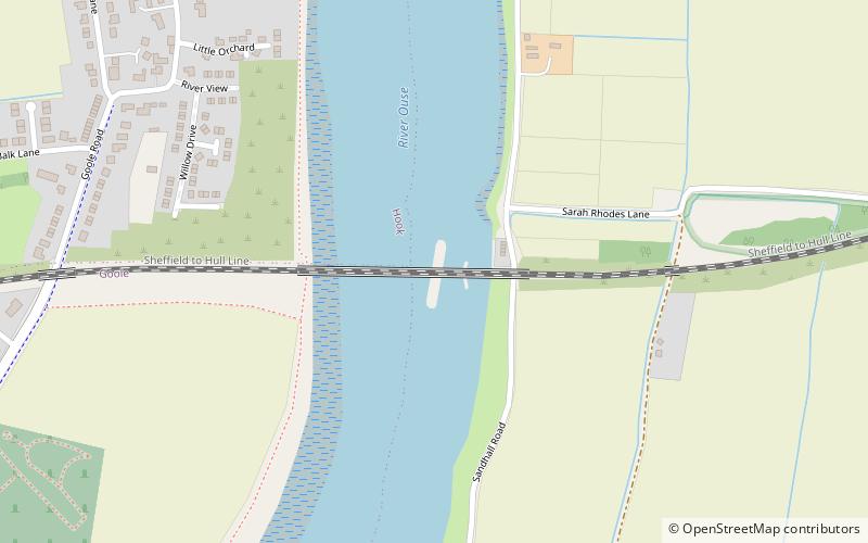 Goole railway swing bridge location map