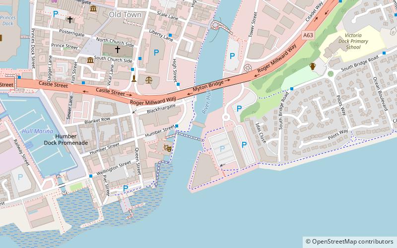 River Hull tidal surge barrier location map