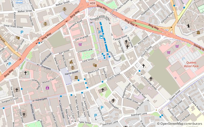 Preston Guild Hall location map