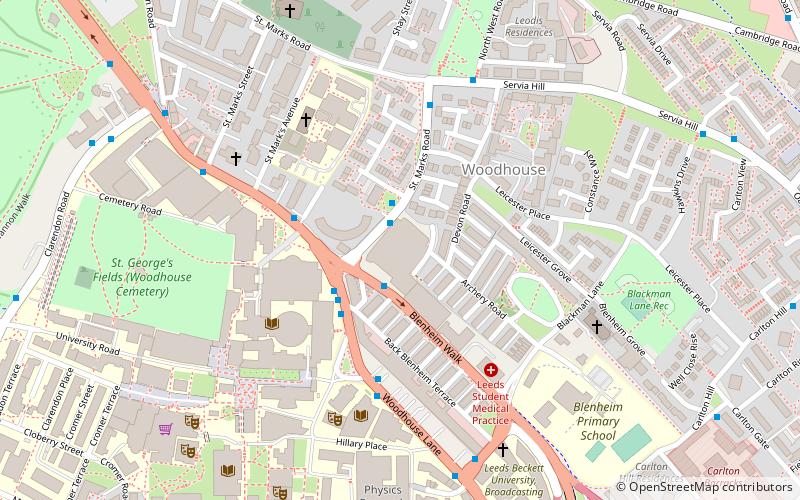 Leeds Arts University location map