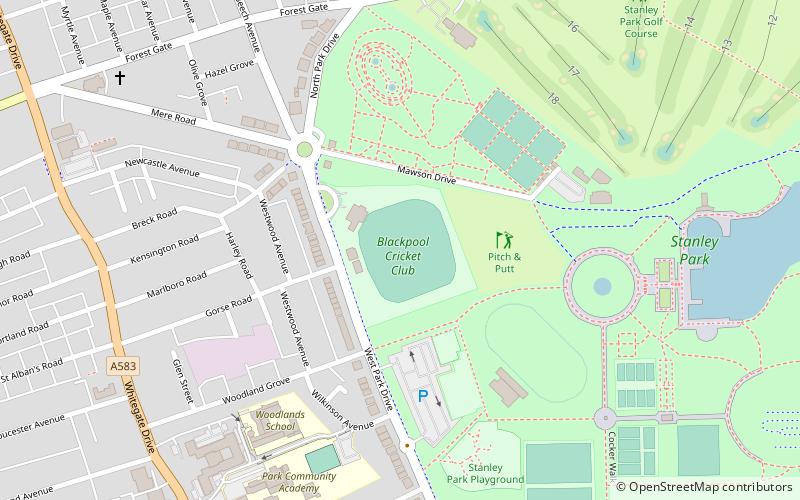 Blackpool Cricket Club location map