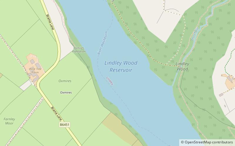 Lindley Wood Reservoir location map