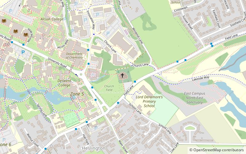 Heslington Church location map