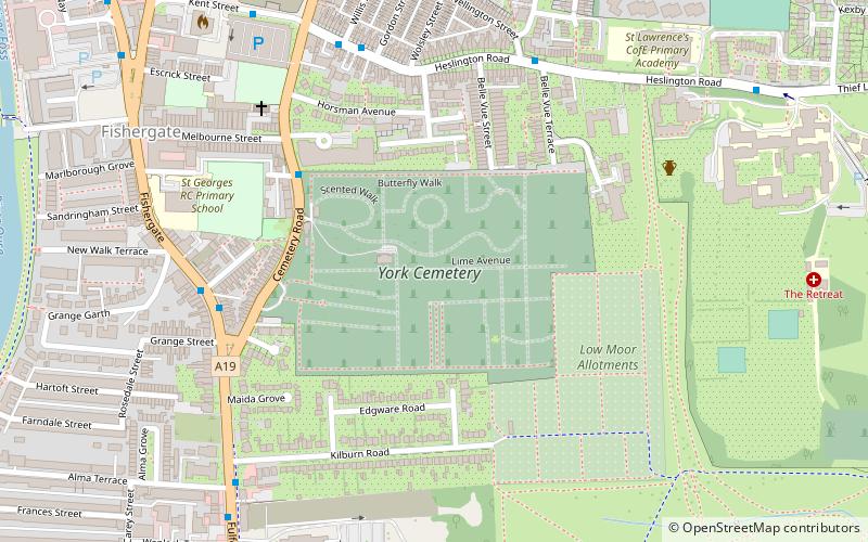 York Cemetery location map