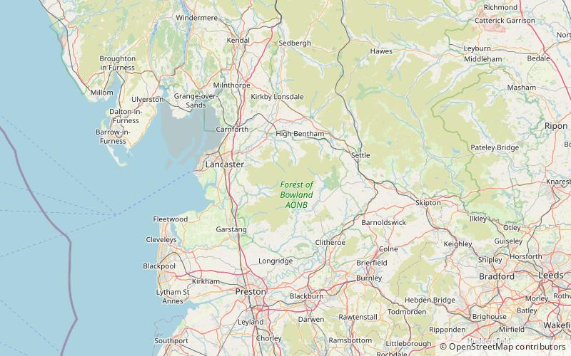 wolfhole crag forest of bowland location map