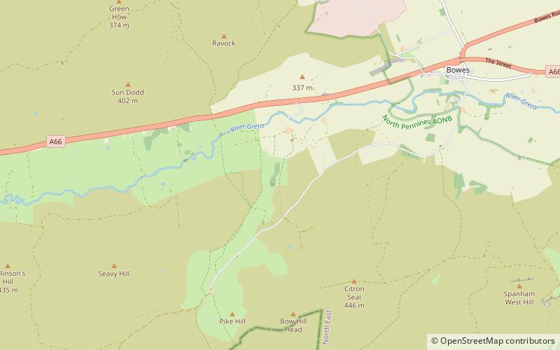 sleightholme beck schlucht the troughs location map