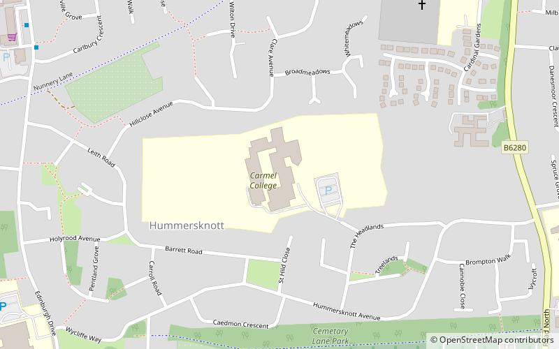 Carmel College Sixth Form location map