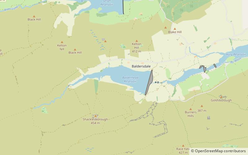 Balderhead Reservoir location map