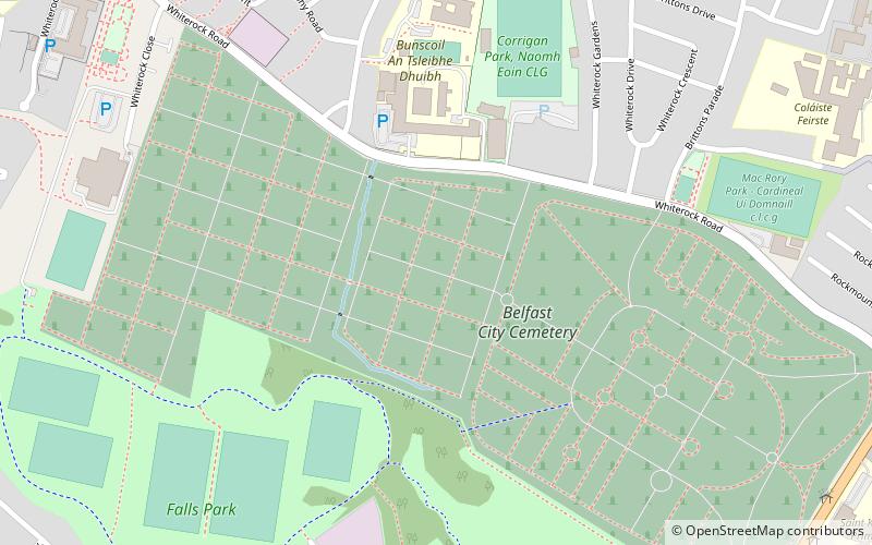 Belfast City Cemetery location map