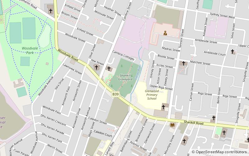 shankill graveyard belfast location map