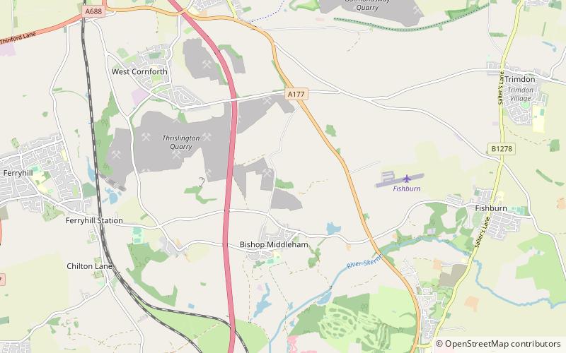 Bishop Middleham Quarry location map