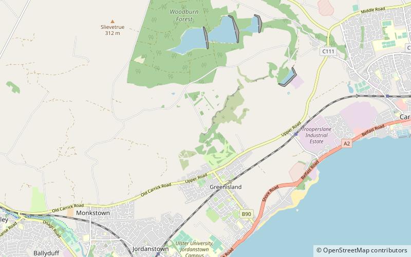 Knockagh Monument location map