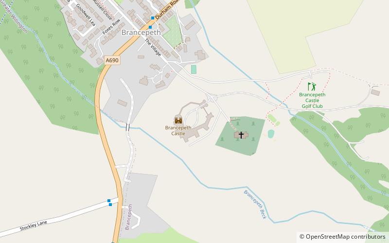 Brancepeth Castle location map