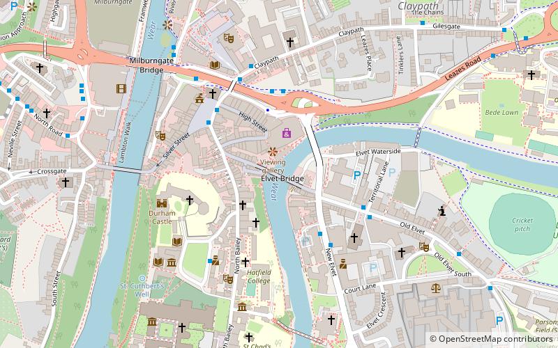 Elvet Bridge location map