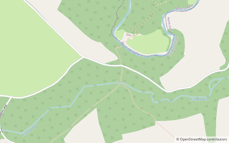 derwent gorge and horsleyhope ravine location map