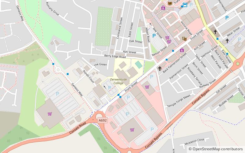 derwentside college consett location map