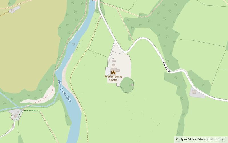 Featherstone Castle location map