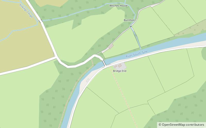 Featherstone Castle Footbridge location map