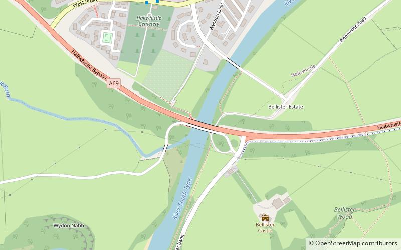Haltwhistle A69 Bridge location map