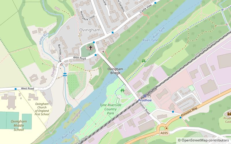 Ovingham Bridge location map