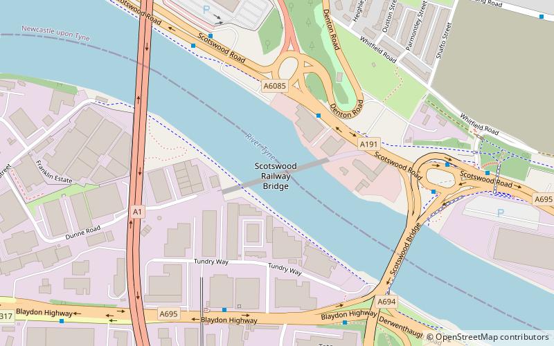Scotswood Railway Bridge location map