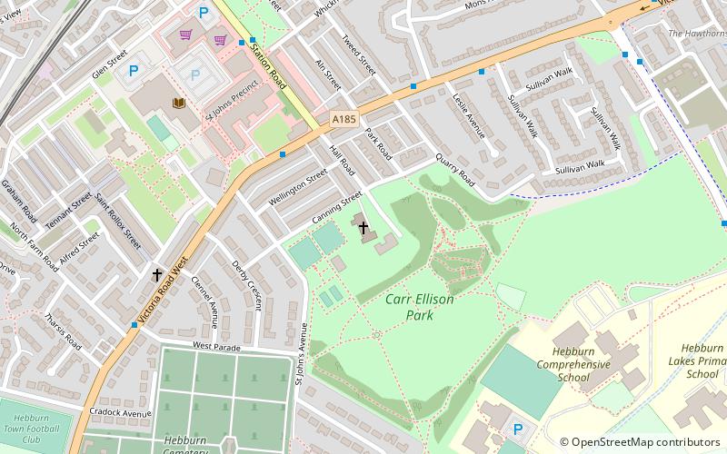 Hebburn Hall location map