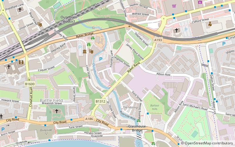 Ouseburn Valley location map
