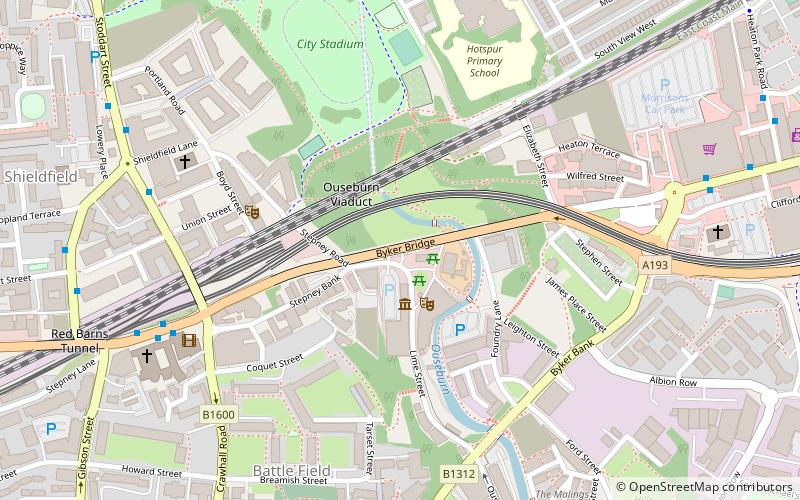 Byker Bridge location map