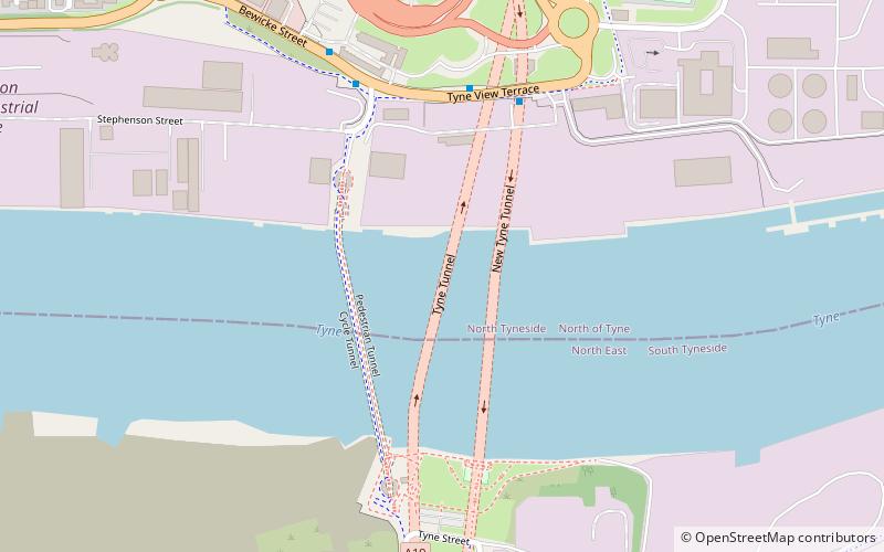 Tyne Tunnel location map