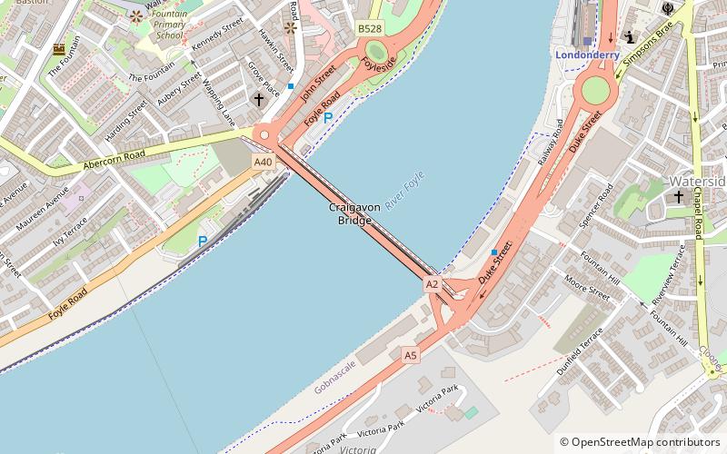 Craigavon Bridge location map