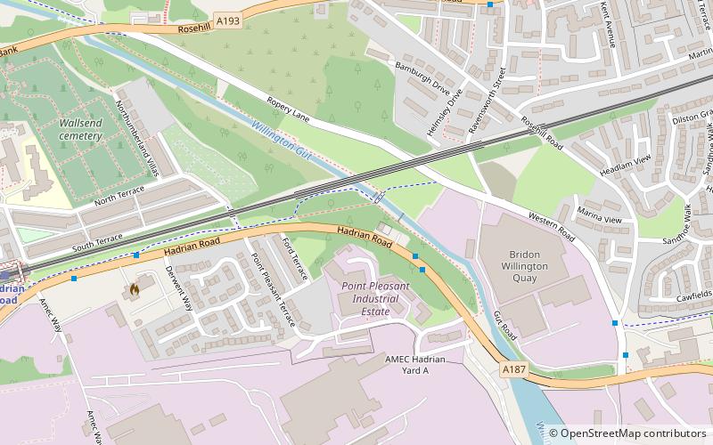 Willington Dene Viaduct location map