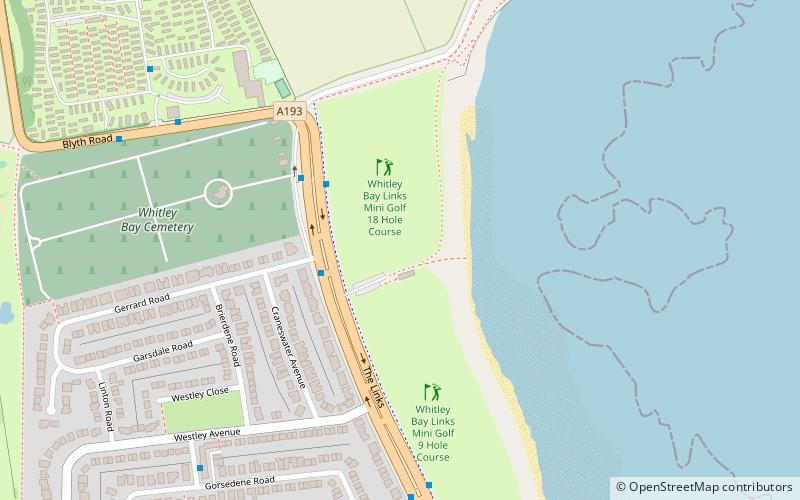 Whitley Bay Mini Golf & FootGolf location map
