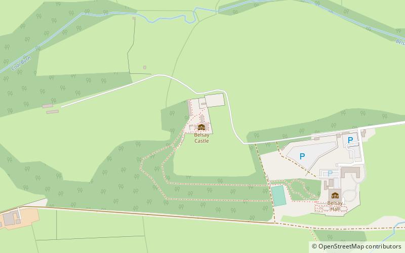Belsay Castle location map