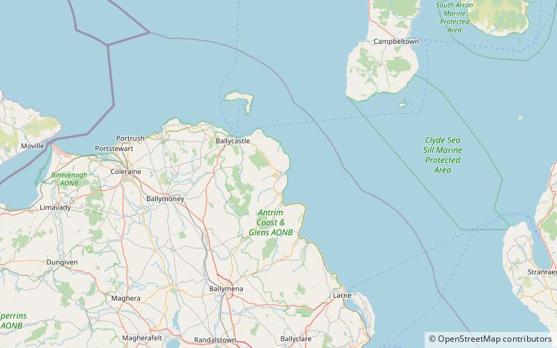 barnmeen glens of antrim location map